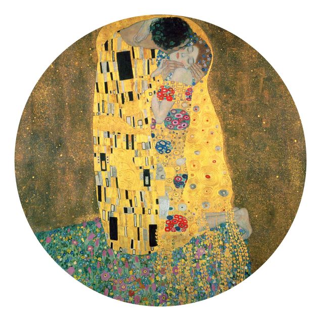Runde Tapete selbstklebend - Gustav Klimt - Der Kuß