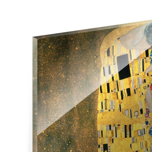 Glas Wandbilder Gustav Klimt - Der Kuß