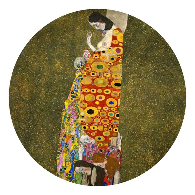 Runde Tapete selbstklebend - Gustav Klimt - Die Hoffnung II