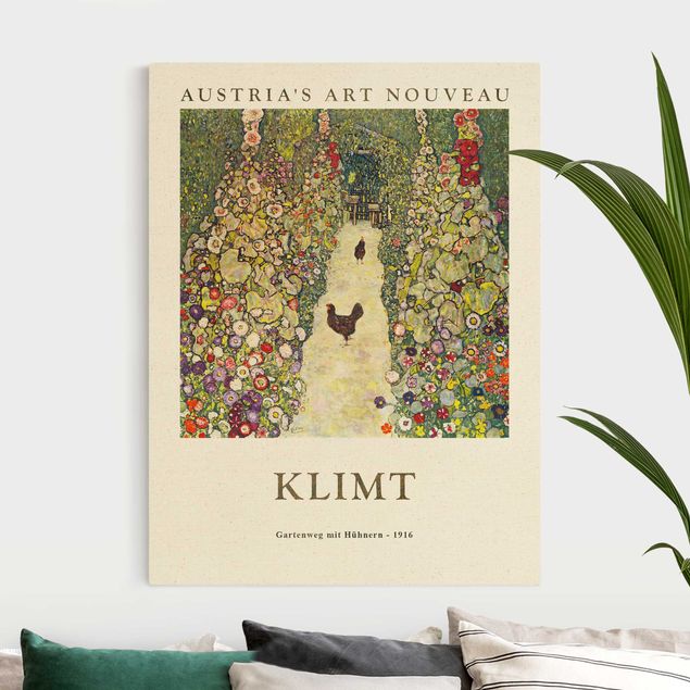 Leinwand Blumen Gustav Klimt - Gartenweg mit Hühnern - Museumsedition