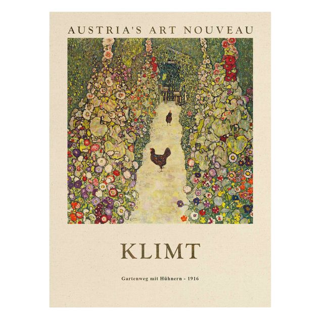 Leinwandbilder Tiere Gustav Klimt - Gartenweg mit Hühnern - Museumsedition