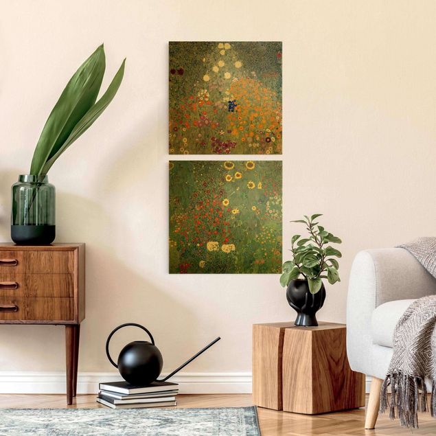 Leinwand Blumen Gustav Klimt - Im grünen Garten
