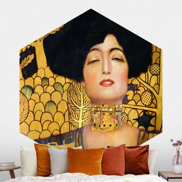 Hexagon Mustertapete selbstklebend - Gustav Klimt - Judith I