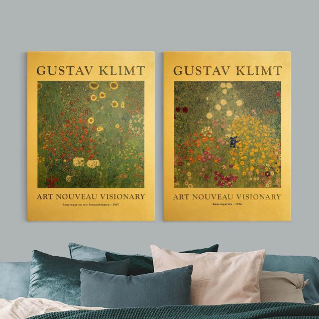 Leinwandbild 2-teilig - Gustav Klimt - Bauerngarten - Museumsedition