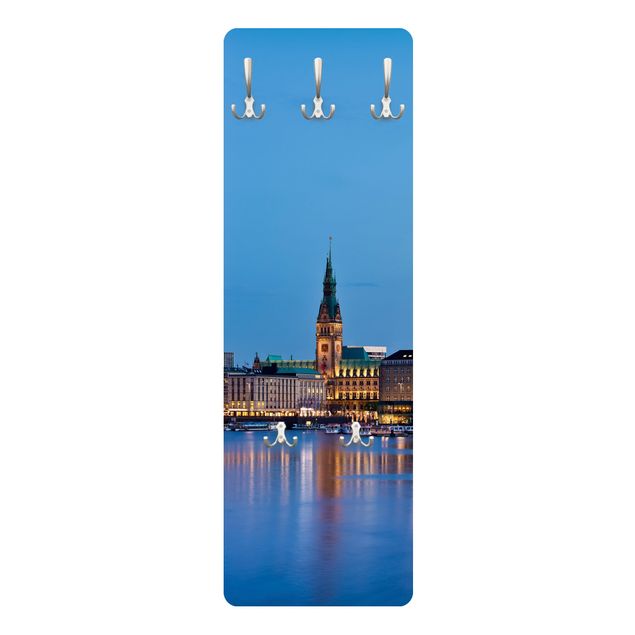 Garderobe - Hamburg Skyline - Blau