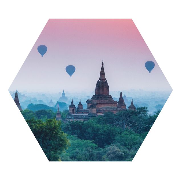Hexagon Bild Forex - Heißluftballons über Tempelanlage