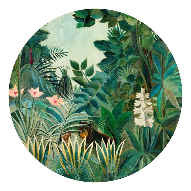 Runde Tapete selbstklebend - Henri Rousseau - Dschungel am Äquator