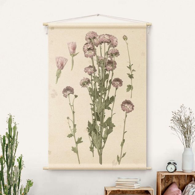 Moderne Wandteppiche Herbarium in rosa I