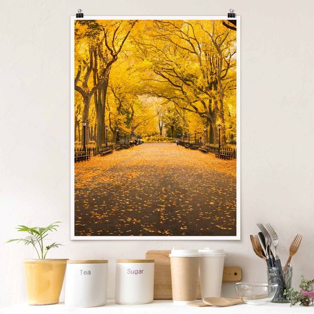 Poster New York Skyline Herbst im Central Park