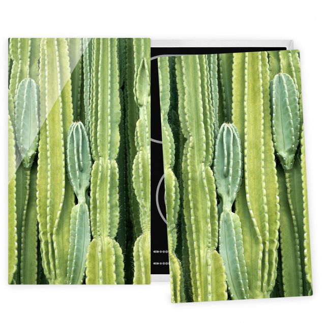 Herdabdeckplatte Glas - Kaktus Wand