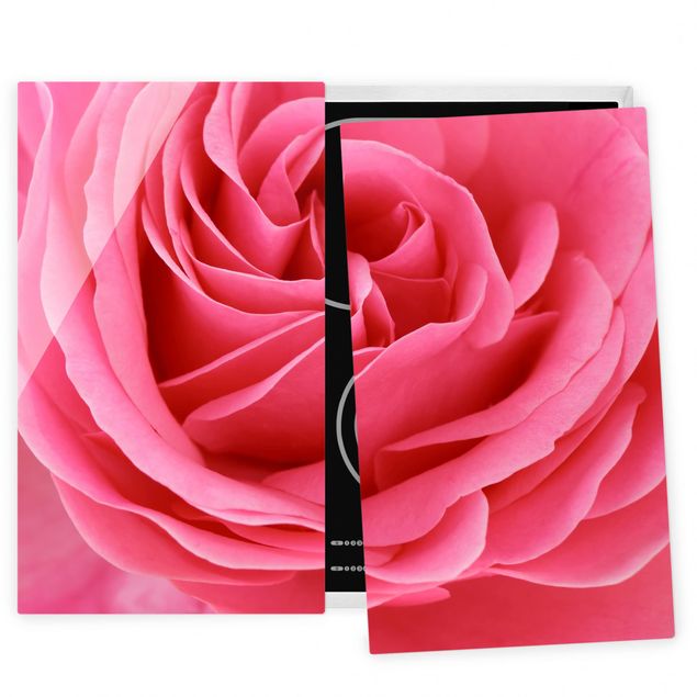 Herdabdeckplatten Blumen Lustful Pink Rose