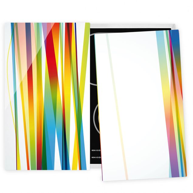Herdabdeckplatten Muster Rainbow Stripes