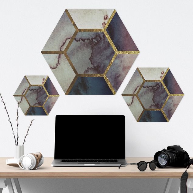 Hexagon Bild Forex - Hexagonträume Aquarell Muster