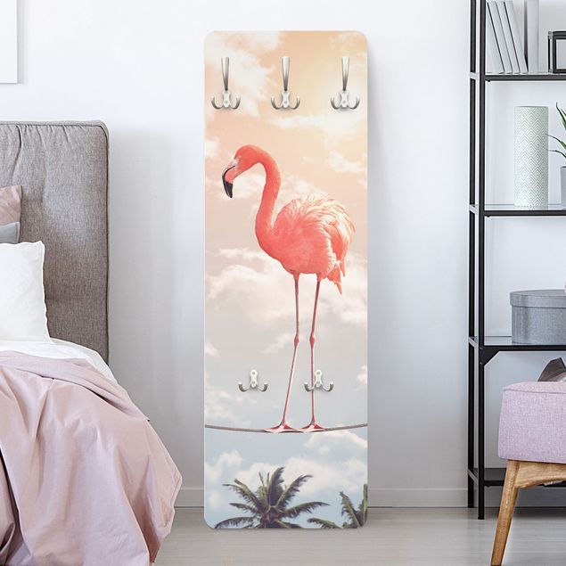 Garderobe Natur Himmel mit Flamingo