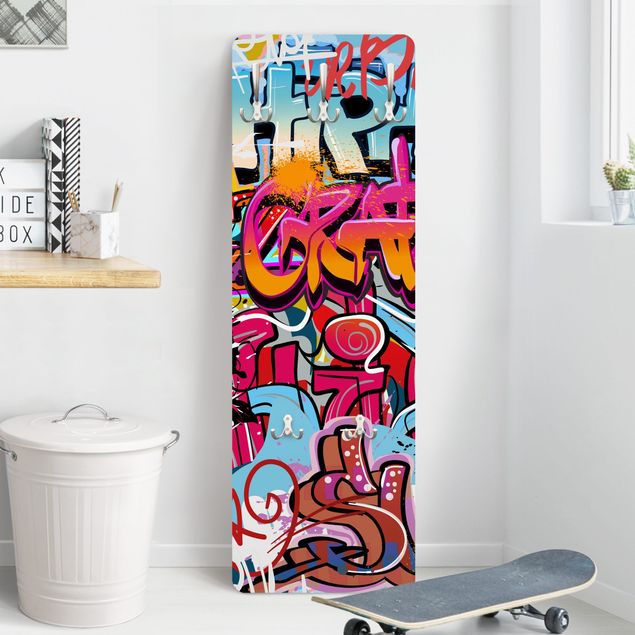 Garderobe mit Spruch HipHop Graffiti