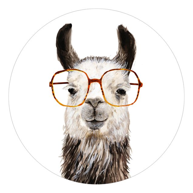 Fototapete selbstklebend Hippes Lama mit Brille IV