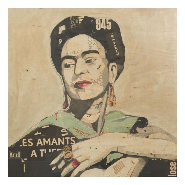 Holzbilder Frida Kahlo - Collage No.4