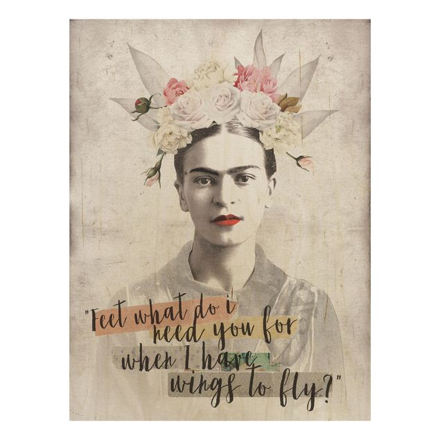 Holzbilder mit Sprüchen Frida Kahlo - Quote