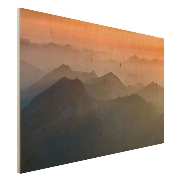 Holzbilder Natur Blick von der Zugspitze