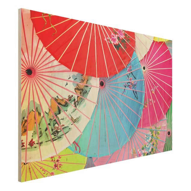 Holzbilder Muster Chinese Parasols