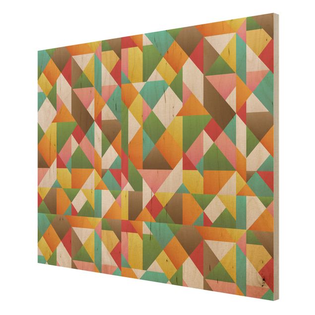 Wandbild Holz Dreiecke Musterdesign