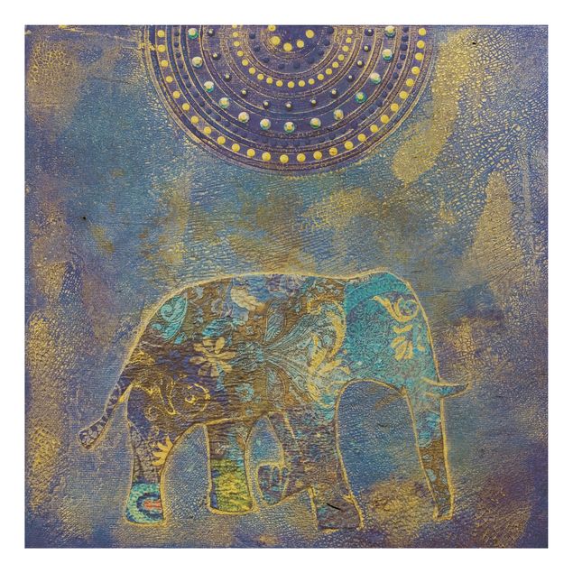 Holzbilder Syklines Elephant in Marrakech