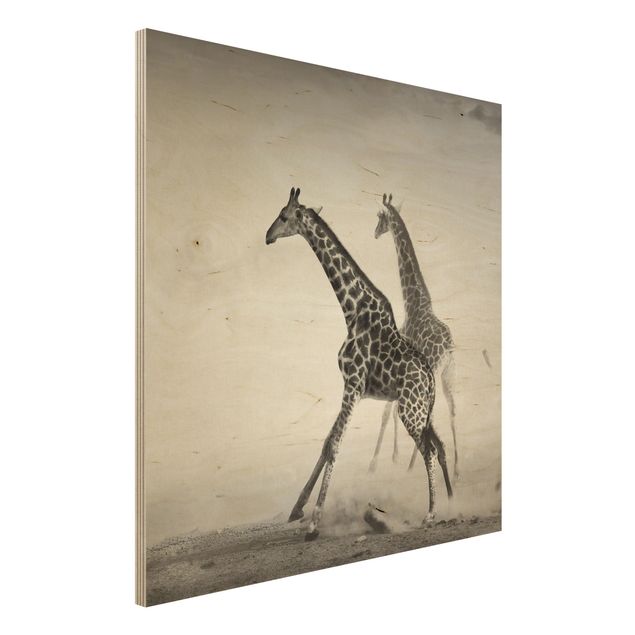 Holzbilder Syklines Giraffenjagd
