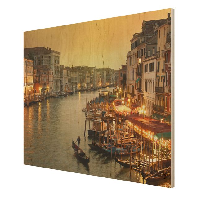Holz Wandbild - Großer Kanal von Venedig - Quer 4:3