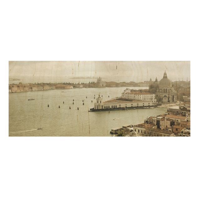 Vintage Bilder Holz Lagune von Venedig