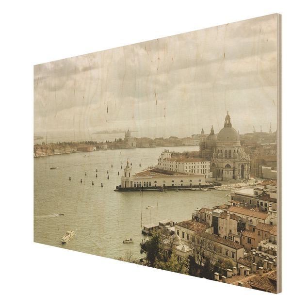 Wandbild Holz Lagune von Venedig