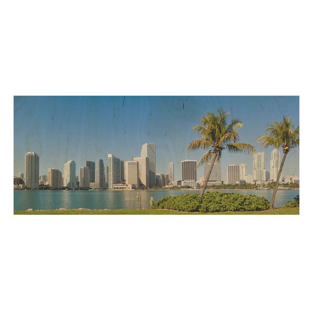 Holzbilder Syklines Miami Beach Skyline