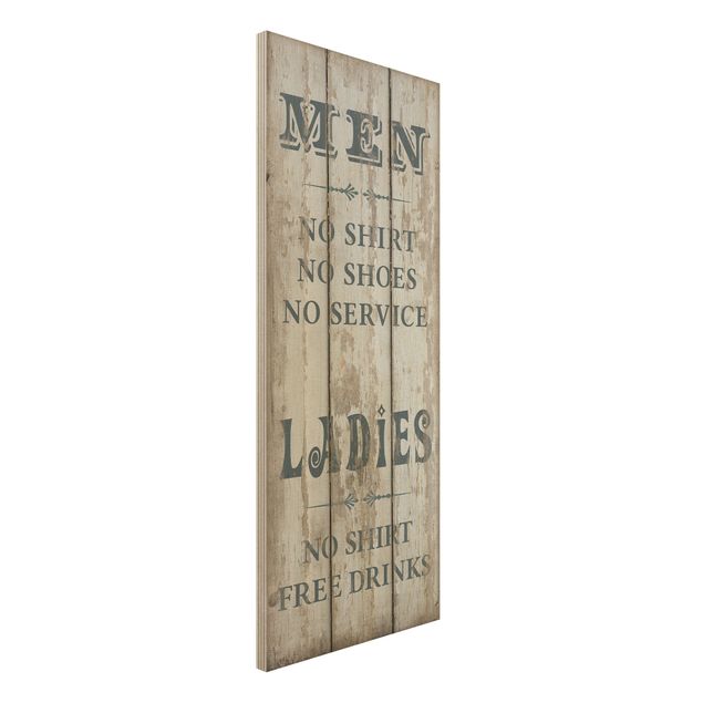 Wandbild Holz Vintage No.RS181 Men and Ladies