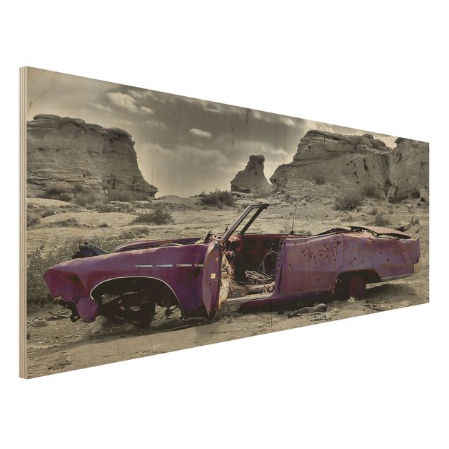 Holzbilder Natur Pink Cadillac