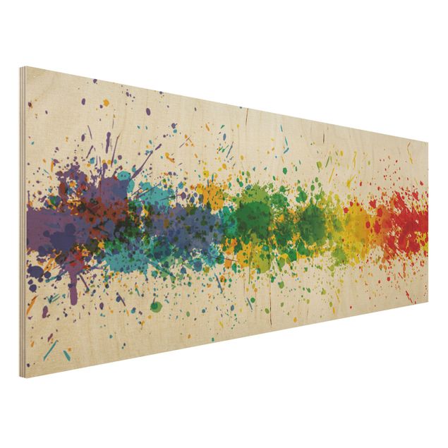 Holzbilder Muster Rainbow Splatter