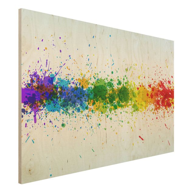 Holzbilder Muster Rainbow Splatter