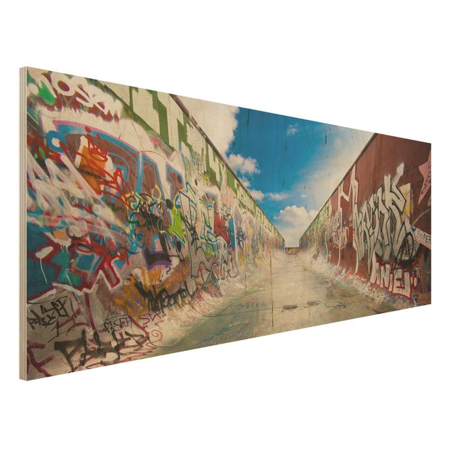 Skate Graffiti Holzbild im Querformat 2:1 kaufen