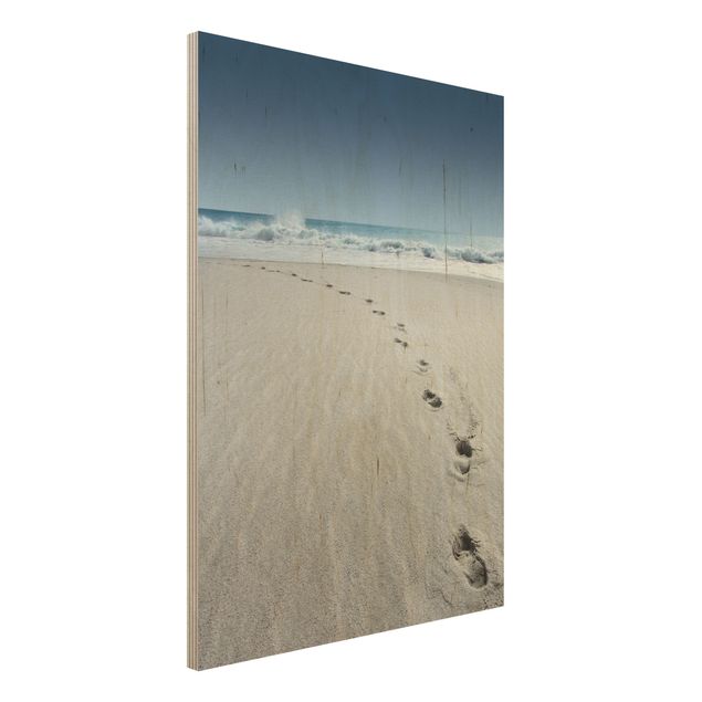 Holzbilder Natur Spuren im Sand