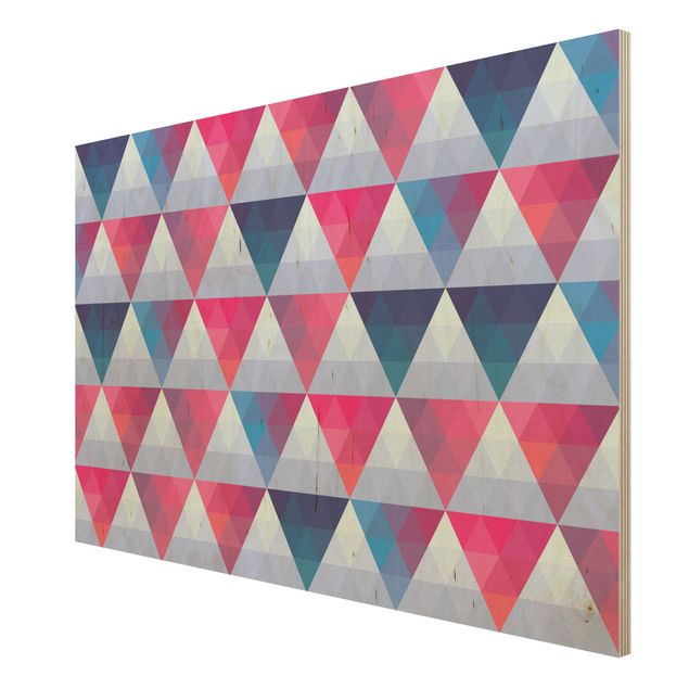 Wandbild Holz Triangle Muster Design
