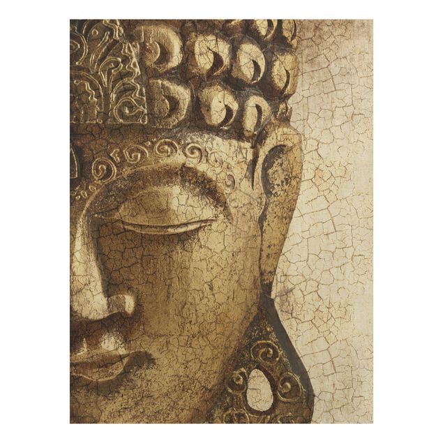 Holzbild Buddha - Vintage Buddha - Hoch 3:4