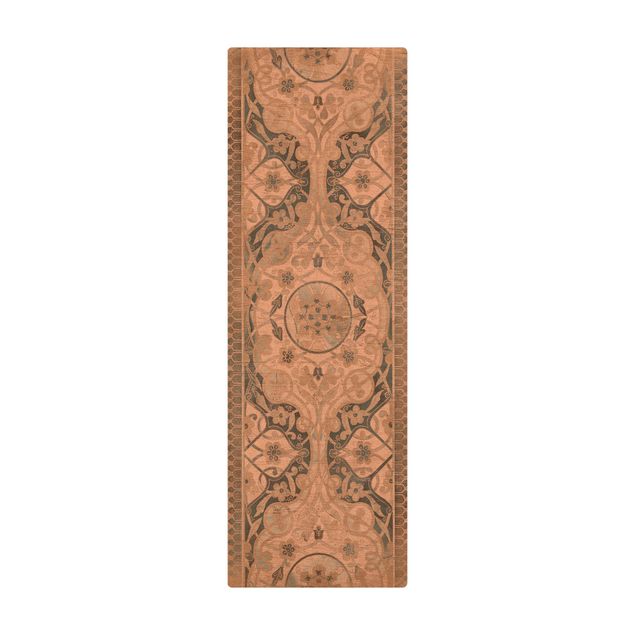 Kork-Teppich - Holzpaneel Persisch Vintage I - Hochformat 1:3