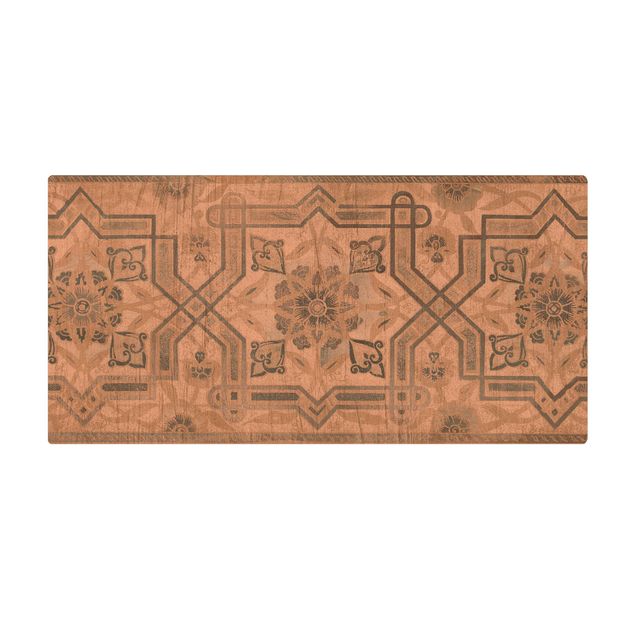 Kork-Teppich - Holzpaneel Persisch Vintage III - Querformat 2:1