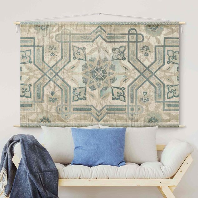 Wandbehang Stoff Holzpaneel Persisch Vintage III