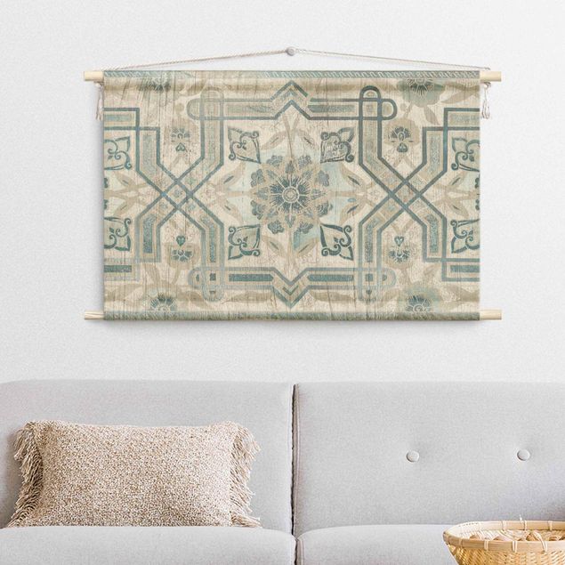 Wandbehang groß Holzpaneel Persisch Vintage III