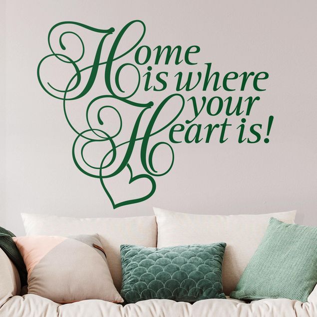 Wandtattoo - Home is where the Heart is mit Herz