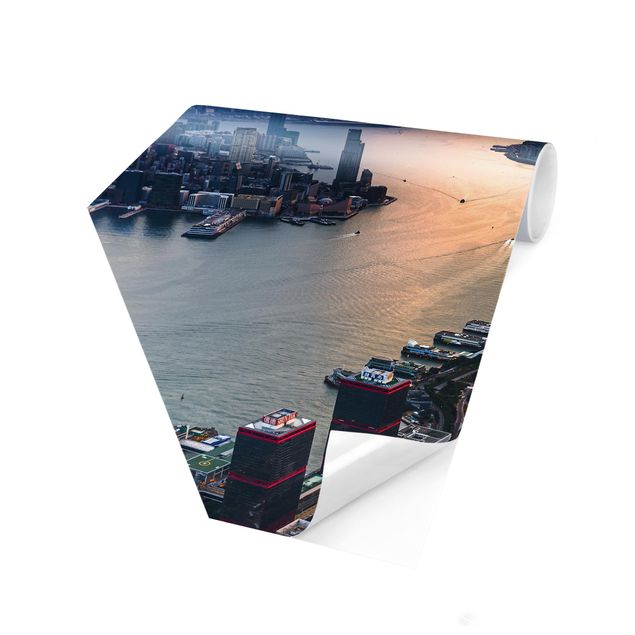Tapeten kaufen Hongkong bei Sonnenaufgang