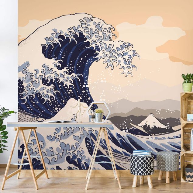 Fototapete Strand Illustration - Die große Welle von Kanagawa