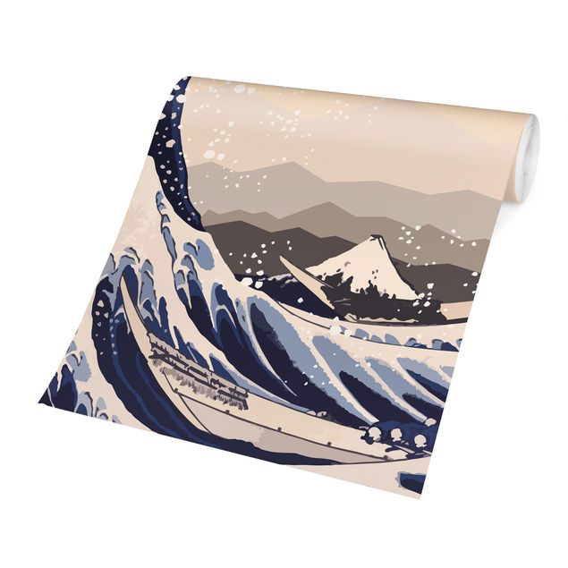 selbstklebende Tapete Illustration - Die große Welle von Kanagawa