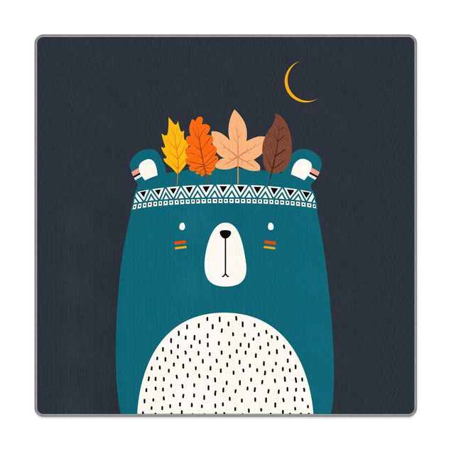 Kubistika Poster Indianerbär bei Nacht