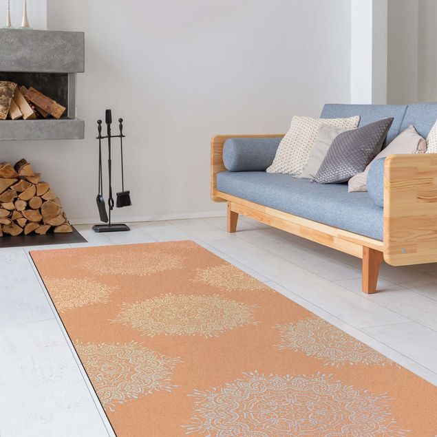 Moderne Teppiche Indisches Mandala Pastell