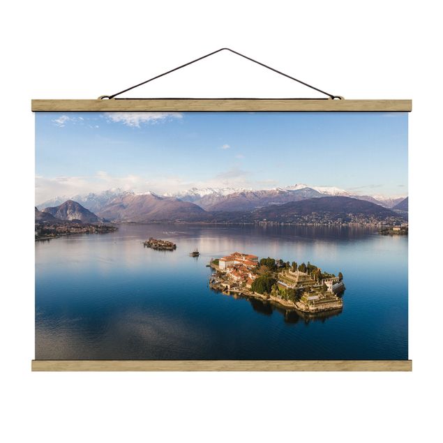 Stoffbild mit Posterleisten - Insel Isola Bella in Italien - Querformat
